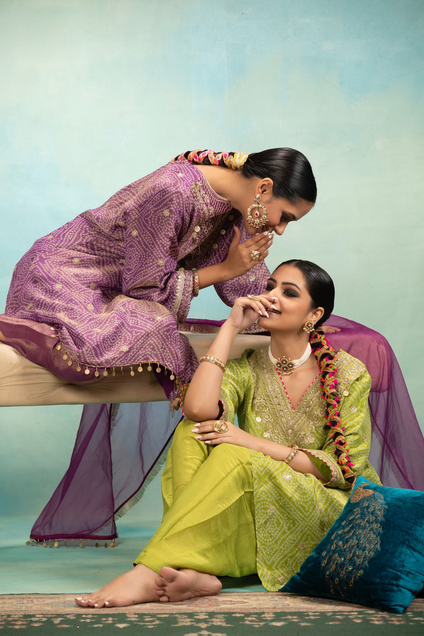 Amira Bandhni Kurta Set