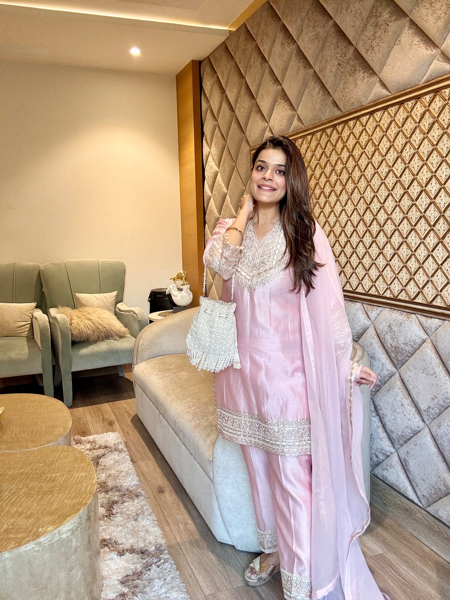 Sunheri Pink Kurta Set