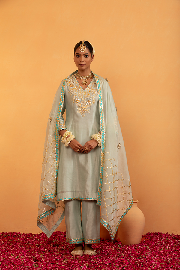 Serene Opulence Embroidered Set