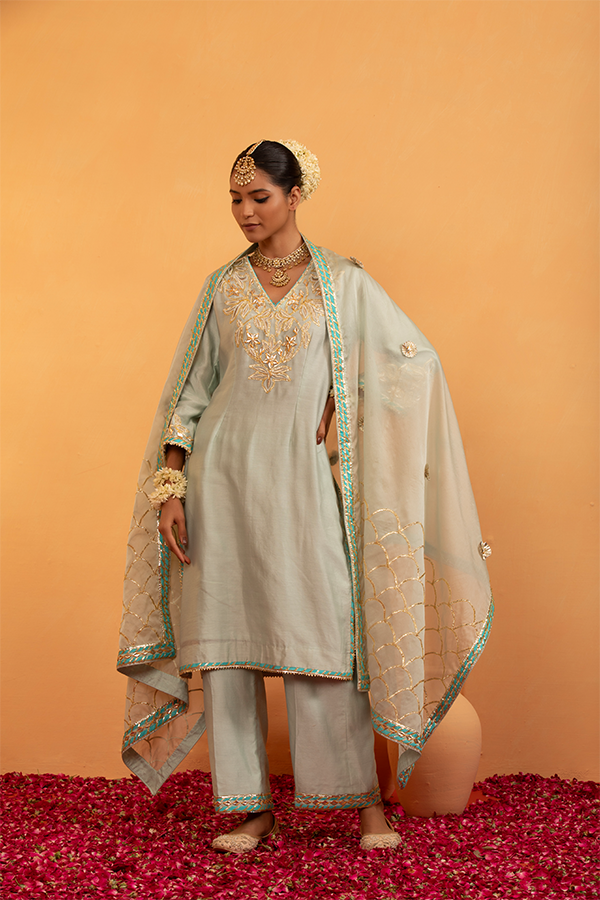 Serene Opulence Embroidered Set
