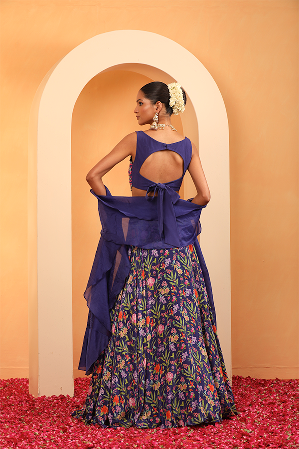 Midnight Bloom Lehenga Set