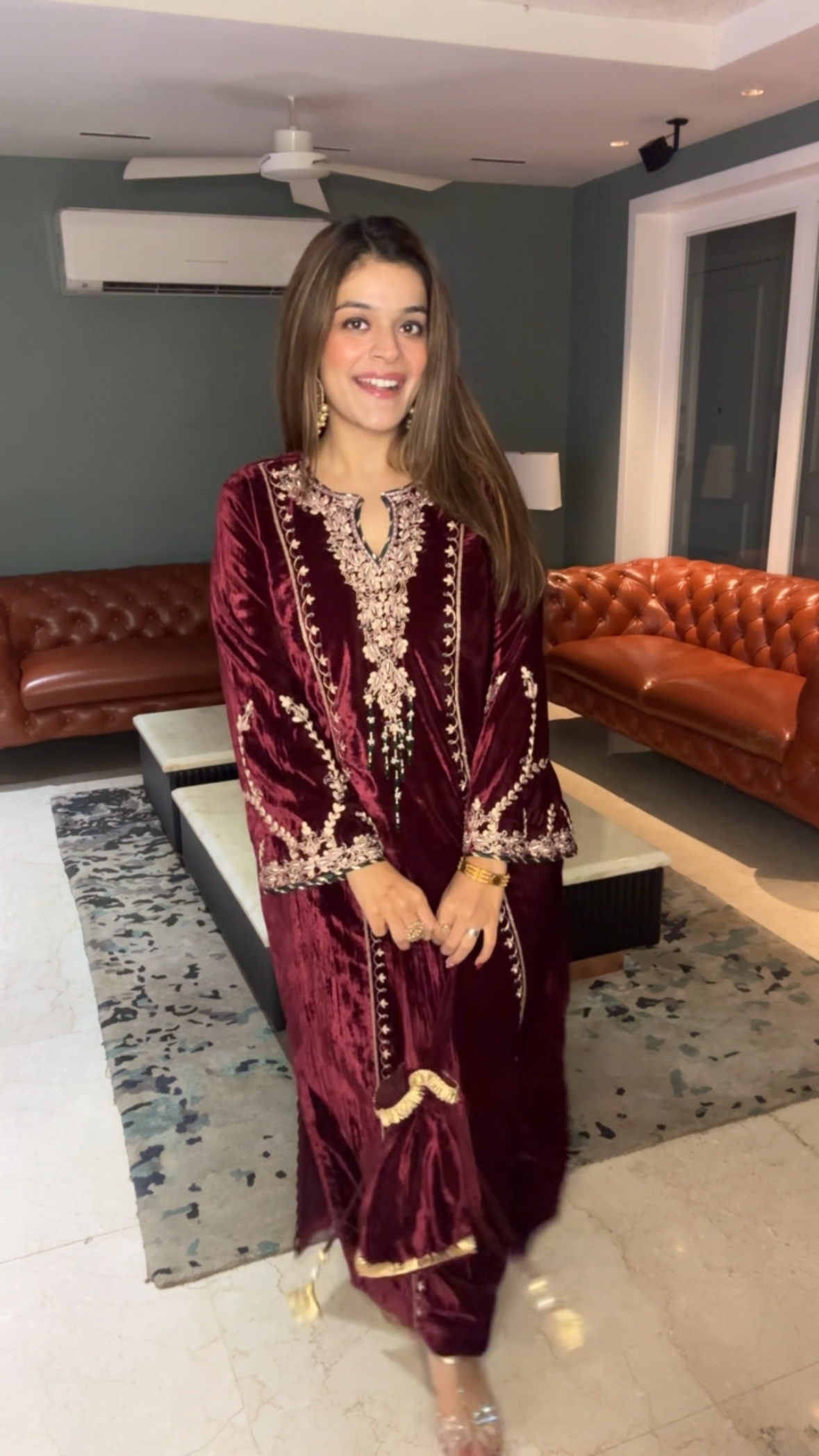 Ruby Velvet Kaftan