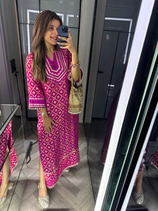 Rani Brocade Kaftan  with Gota