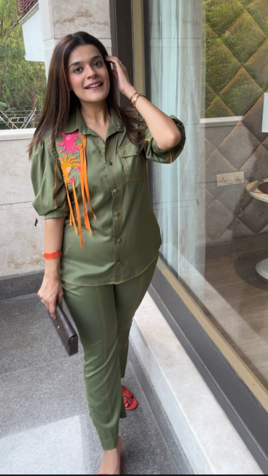 Olive Crab Co-ord Set