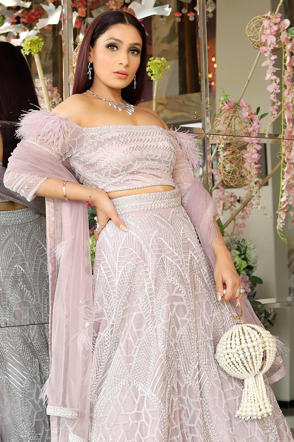 Blush Majesty Off-Shoulder Lehenga